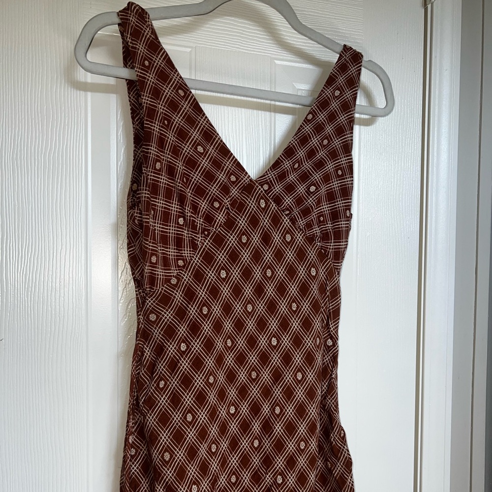 Wild Fable Brown Checkered Dress